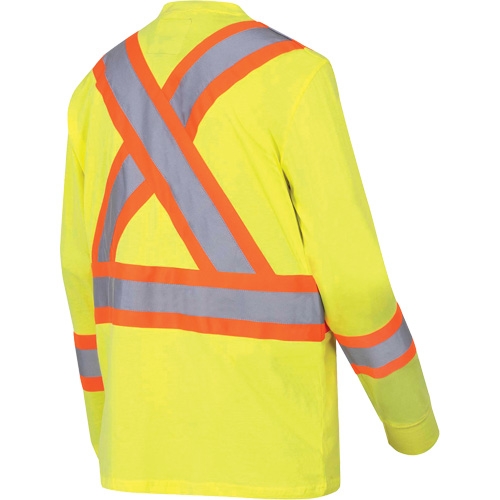 6982 Chandail de s&eacute;curit&eacute; &agrave; manches longues, Coton, Petit, Jaune lime haute visibilit&eacute; Les Fournitures Industrielles Méga
