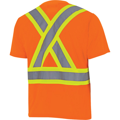 6990 Chandail de s&eacute;curit&eacute; en il-de-perdrix, Polyester, T-petit, Orange haute visibilit&eacute; Les Fournitures Industrielles Méga
