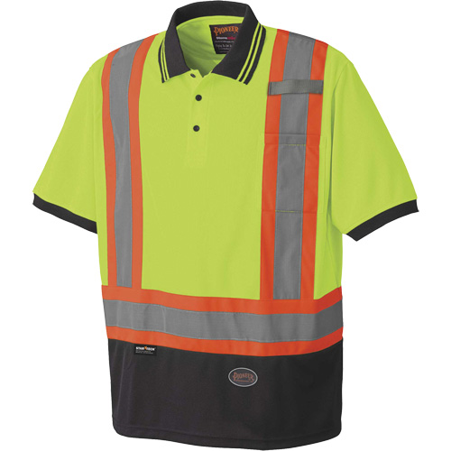 6987 Polo de s&eacute;curit&eacute; en il-de-perdrix, Polyester, T-petit, Jaune lime haute visibilit&eacute; Les Fournitures Industrielles Méga