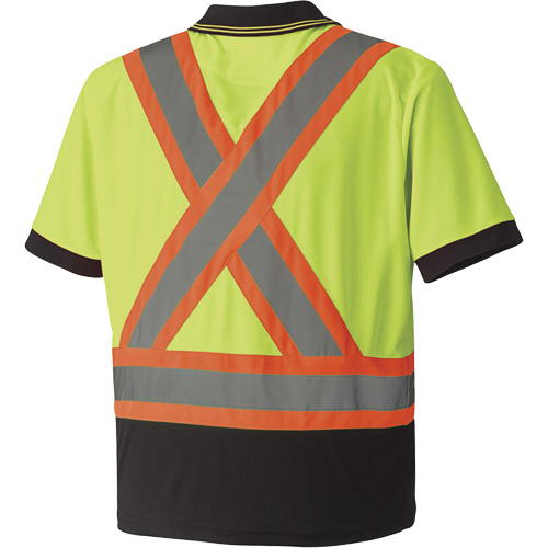 6987 Polo de s&eacute;curit&eacute; en il-de-perdrix, Polyester, T-petit, Jaune lime haute visibilit&eacute; Les Fournitures Industrielles Méga