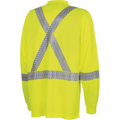 6905A Chandail de s&eacute;curit&eacute; &agrave; manches longues ultra respirant et ultra frais, T-petit, Jaune lime haute visibilit&eacute; Les Fournitures Industrielles Méga