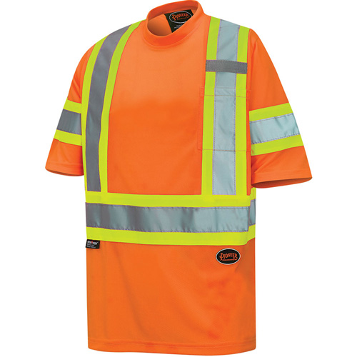 6970 T-shirt de s&eacute;curit&eacute; en il-de-perdrix, Polyester, T-petit, Orange haute visibilit&eacute; Les Fournitures Industrielles Méga
