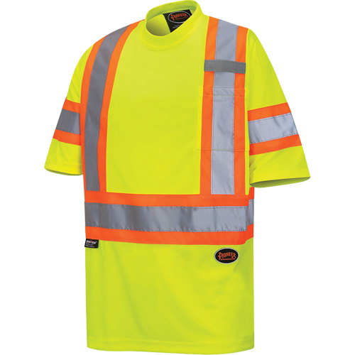 6971 T-shirt de s&eacute;curit&eacute; en il-de-perdrix, Polyester, T-petit, Jaune lime haute visibilit&eacute; Les Fournitures Industrielles Méga