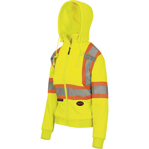 6925W Women's Zip Style Hoodie, X-Small, High Visibility Yellow Les Fournitures Industrielles Méga