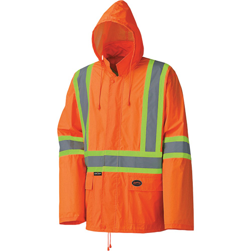 5598 Combinaison de pluie imperm&eacute;able et l&eacute;g&egrave;re, Polyester/PVC, Petit, Orange haute visibilit&eacute; Les Fournitures Industrielles Méga