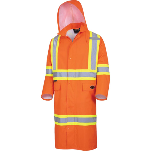 5630 Manteau long imperm&eacute;able The Rock 300D, Polyester, Petit, Orange haute visibilit&eacute; Les Fournitures Industrielles Méga