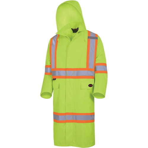 5631 Manteau long imperm&eacute;able The Rock 300D, Polyester, Petit, Jaune lime haute visibilit&eacute; Les Fournitures Industrielles Méga
