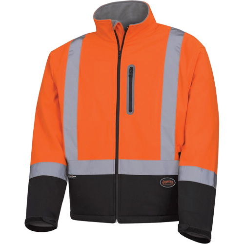 5679 Veste de s&eacute;curit&eacute; coquille souple &agrave; r&eacute;sistance m&eacute;canique, Noir/Orange haute visibilit&eacute;, Petit Les Fournitures Industrielles Méga