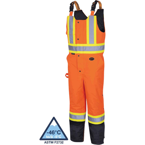 5040BB Salopettes matelass&eacute;es imperm&eacute;ables, Polyester, T-petit, Noir/Orange haute visibilit&eacute; Les Fournitures Industrielles Méga