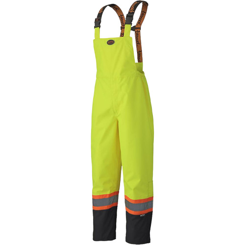 5405 300D Trilobal Ripstop Waterproof Bib Pants, Polyester, X-Small, High Visibility Lime-Yellow Les Fournitures Industrielles Méga