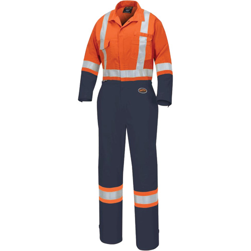 5514WBB Combinaisons de s&eacute;curit&eacute; pour femmes 2 tons, T-petit, Orange haute visibilit&eacute;/Bleu marin Les Fournitures Industrielles Méga