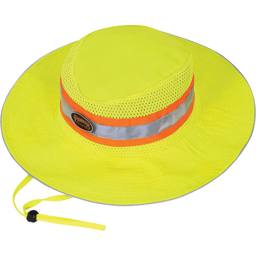 279 Chapeau de garde forestier avec sangle, Jaune lime haute visibilit&eacute;, Polyester Les Fournitures Industrielles Méga