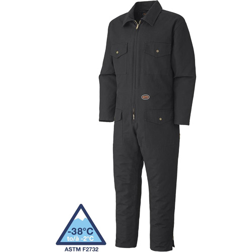 520A Quilted Duck Coveralls, Men's, Black, Size Small Les Fournitures Industrielles Méga
