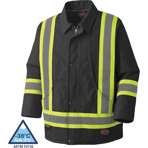 5535BKA Manteau en toile de coton matelass&eacute;e, Noir, T-petit Les Fournitures Industrielles Méga