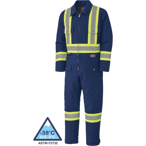 5539A Combinaison en toile de coton matelass&eacute;e, Petit, Bleu marin Les Fournitures Industrielles Méga