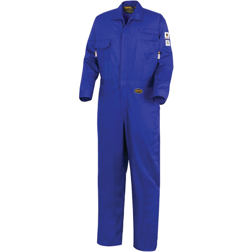 7779 FR-Tech&reg; 88/12 Arc Rated Flame Resistant Coveralls, Size 36, Royal Blue Les Fournitures Industrielles Méga