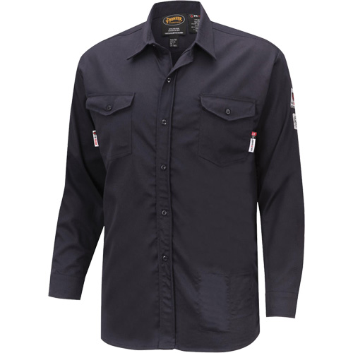7742 FR-Tech&reg; Flame-Resistant Safety Shirt, Small, Navy Blue Les Fournitures Industrielles Méga