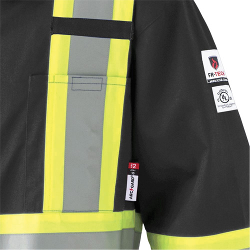 7702BKT Combinaison FR-Tech contre les arcs, Taille 40 (grand taille), Noir, 10 cal/cm² Les Fournitures Industrielles Méga