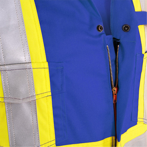 7706T FR-Tech&reg; Flame-Resistant Coverall with Leg Zippers, Size 40 (Tall), Royal Blue, 9.7 cal/cm² Les Fournitures Industrielles Méga