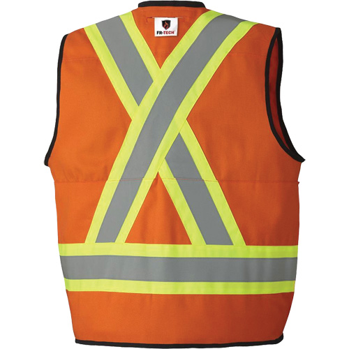 7732 Veste d'arpenteur ignifuge et r&eacute;sistant aux arcs &eacute;lectriques FR-Tech, Petit, Orange haute visibilit&eacute;, 9,7 cal/cm² Les Fournitures Industrielles Méga