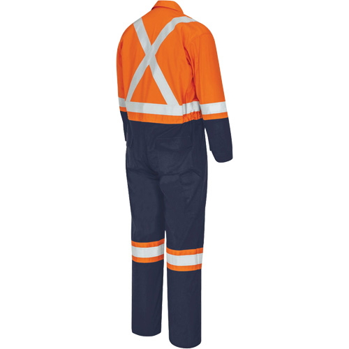 7702BB FR-Tech&reg; 2-Tone Safety Coverall, Size 36, Navy Blue/Orange, 10 cal/cm² Les Fournitures Industrielles Méga