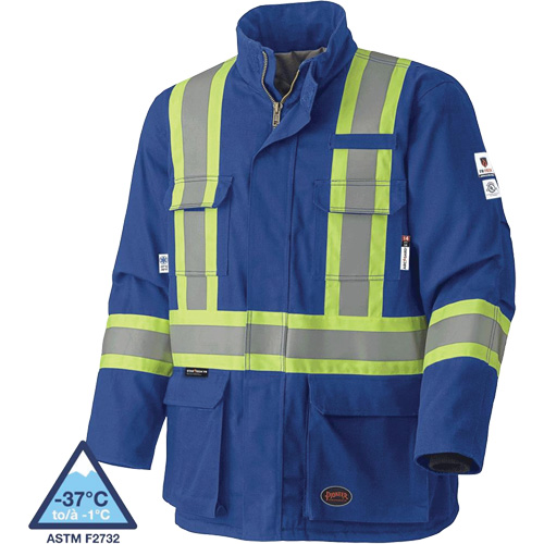 5523 Manteau de s&eacute;curit&eacute; ignifuge, Petit, Bleu royal, 58 cal/cm² Les Fournitures Industrielles Méga