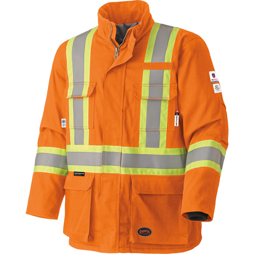 5533 Flame-Resistant Safety Parka, Small, High Visibility Orange, 58 cal/cm² Les Fournitures Industrielles Méga