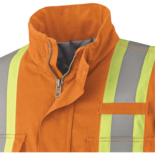 5533 Flame-Resistant Safety Parka, Small, High Visibility Orange, 58 cal/cm² Les Fournitures Industrielles Méga
