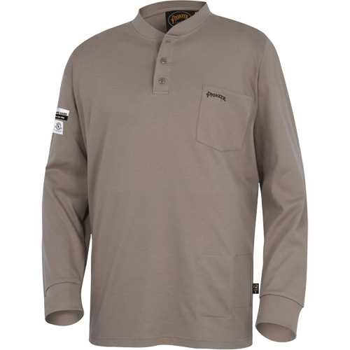 331 Chandail Henley en tricot interlock ignifuge, Petit, Beige Les Fournitures Industrielles Méga