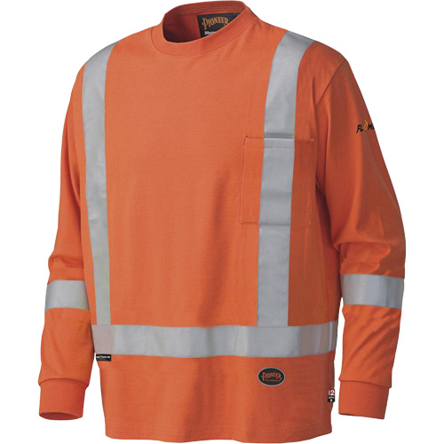 339SFA Chemise de s&eacute;curit&eacute; &agrave; manches longues ignifuge, Petit, Orange haute visibilit&eacute; Les Fournitures Industrielles Méga