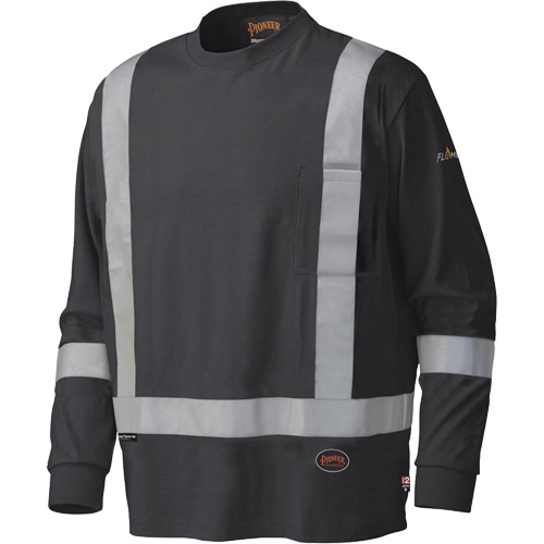 340SFA Chemise de s&eacute;curit&eacute; &agrave; manches longues ignifuge, Petit, Noir Les Fournitures Industrielles Méga