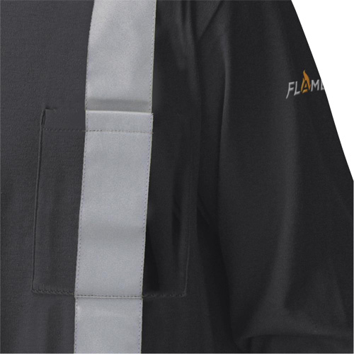 340SFA Chemise de s&eacute;curit&eacute; &agrave; manches longues ignifuge, Petit, Noir Les Fournitures Industrielles Méga