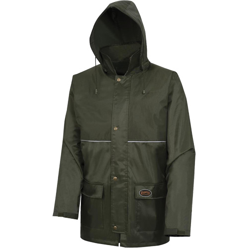 D8120J Manteau &agrave; capuchon ind&eacute;chirable Nailhead pour planteur d'arbres, Polyester/PVC, T-petit, Vert Les Fournitures Industrielles Méga