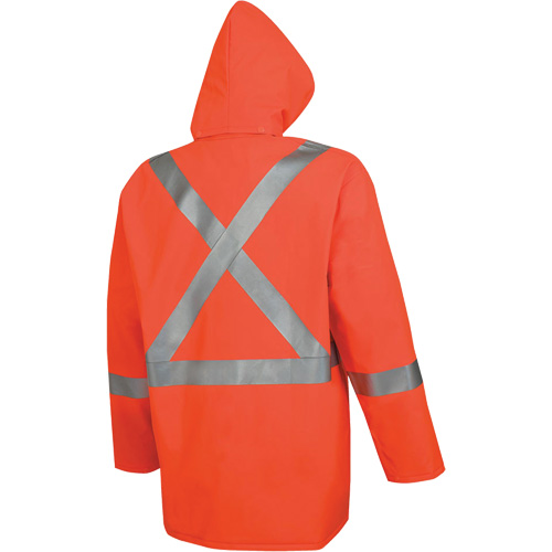 576J High-Visibility FR Rain Jacket, Small, High Visibility Orange Les Fournitures Industrielles Méga
