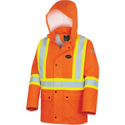 5892PKT Veste de s&eacute;curit&eacute; imperm&eacute;able &agrave; haute visibilit&eacute; ignifuge, T-petit, Orange haute visibilit&eacute; Les Fournitures Industrielles Méga