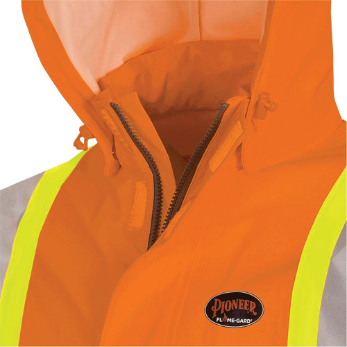 5880 Manteau de pluie ignifuge et protection contre les &eacute;clats d'arc &eacute;lectrique, T-petit, Orange haute visibilit&eacute;, 10 cal/cm² Les Fournitures Industrielles Méga