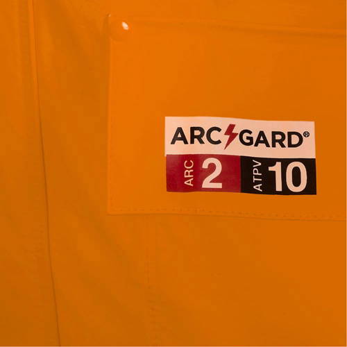 5880 Manteau de pluie ignifuge et protection contre les &eacute;clats d'arc &eacute;lectrique, T-petit, Orange haute visibilit&eacute;, 10 cal/cm² Les Fournitures Industrielles Méga