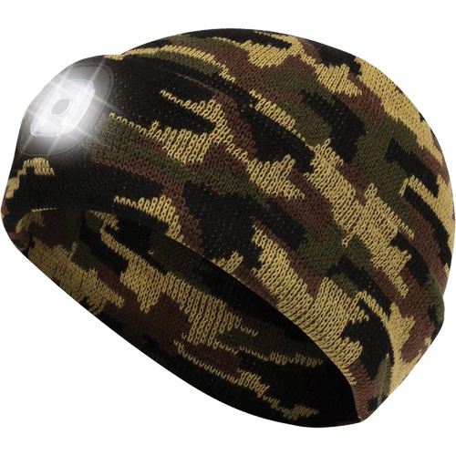 5677 Tuque en tricot avec lampe frontale &agrave; DEL, Doublure en Molleton, Taille unique, Camo Les Fournitures Industrielles Méga