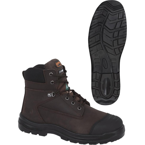 1026 Bottes de travail 6" marron, Cuir, Embout Acier, Taille 10 Les Fournitures Industrielles Méga