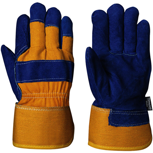 630 Gants d'appareilleur isol&eacute;s bleus, Taille unique, Paume en Cuir de vache refendu, Doublure en Boa Les Fournitures Industrielles Méga