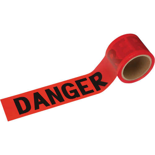 388 Danger Tape, Bilingual, 3" W x 200' L, 1.5 mils, Black on Red Les Fournitures Industrielles Méga