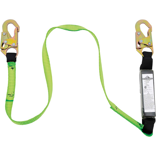 SA-5400-6 Shock Absorbing Lanyard, 6', Snap Hook Center, Snap Hook Leg Ends, Polyester Les Fournitures Industrielles Méga