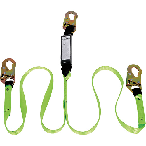 SA-54000-4 Shock Absorbing Lanyard, 4', Snap Hook Center, Snap Hook Leg Ends, Polyester Les Fournitures Industrielles Méga