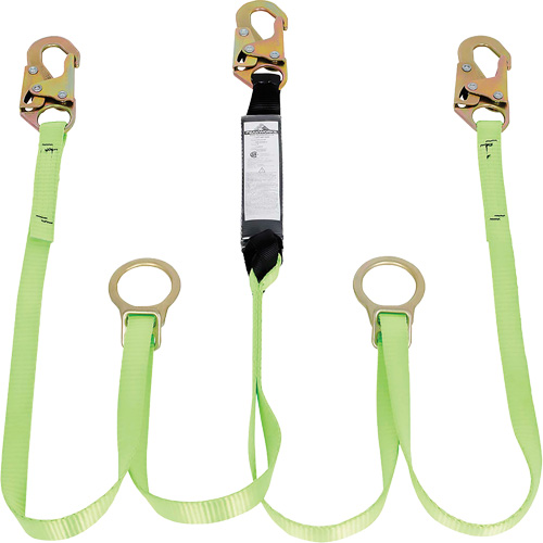 SA-54055-6 Shock Absorbing Lanyard, 6', Snap Hook Center, Snap Hook Leg Ends, Polyester Les Fournitures Industrielles Méga