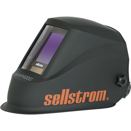 WHP4000 Casque de soudage ADF de la s&eacute;rie Premium avec technologie de lentilles bleues extra larges, 3,94" lo x 3,28" la Champ de vision, Noir/Orange Les Fournitures Industrielles Méga