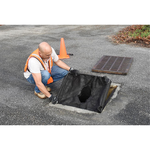 Bac de r&eacute;tention carr&eacute; Ultra-Drain Guard avec orifice de trop-plein, Huile & s&eacute;diments, 16" - 28" lo x 20" - 36" la Les Fournitures Industrielles Méga