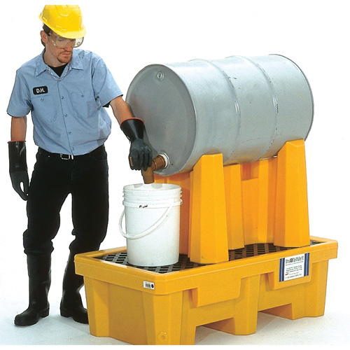 Syst&egrave;me de confinement Ultra-Drum pour 1 baril avec drain, 52" lo x 29" la x 49,5" ha, 750 gal. US Capacit&eacute; Les Fournitures Industrielles Méga