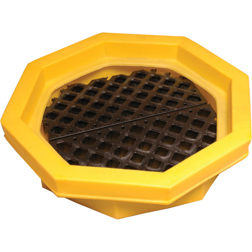 Ultra-Drum Tray avec grille, 32" lo x 32" la x 8,1" h, Cap. de d&eacute;versement 21,1 gal. US Les Fournitures Industrielles Méga