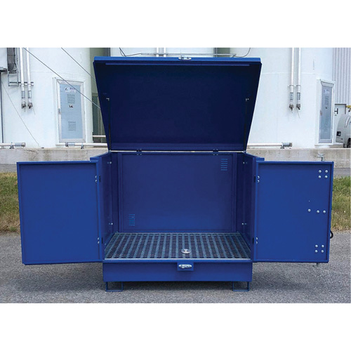 Palette de d&eacute;versement en acier avec couvercle rigide S-4 Ultra, 61" lo x 54,4" la x 52" h, Capacit&eacute; de charge 4700 lb Les Fournitures Industrielles Méga