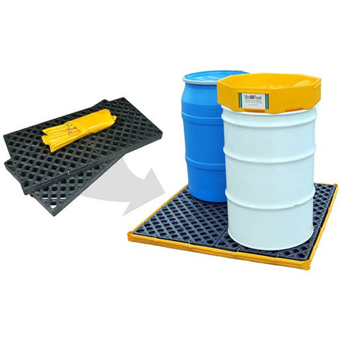 4-Drum Flexible Ultra-Spill Deck&reg; Bladder System, 110 US gal. Spill Capacity, 51" x 48" x 5" Les Fournitures Industrielles Méga